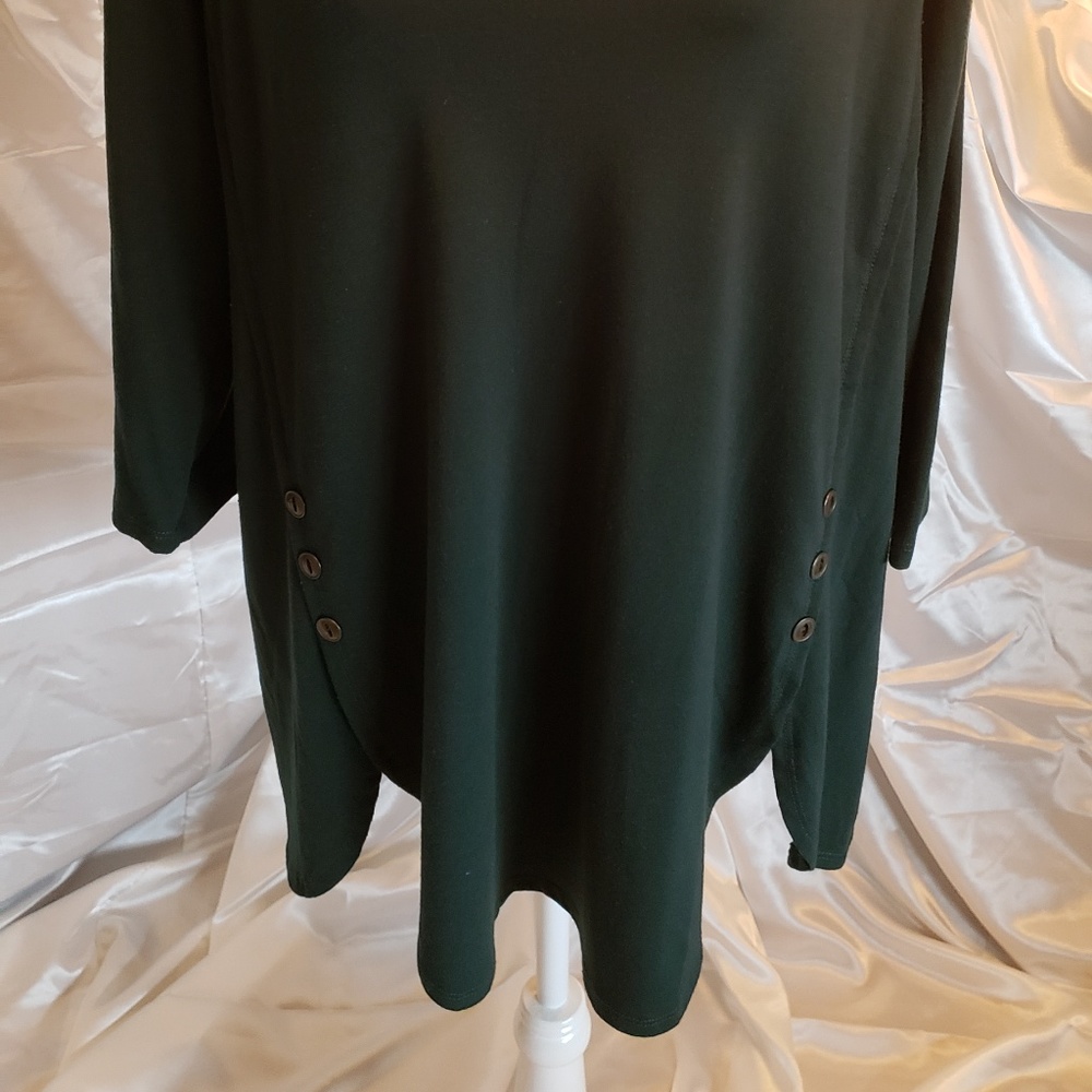 Hunter Green Zenana Premium Shirt 1x Soft Stretchy
